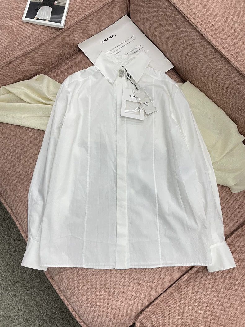 Chanel Chanel 21C White Bow Collar Shirt Size US M / EU 48-50 / 2 - 2 Thumbnail