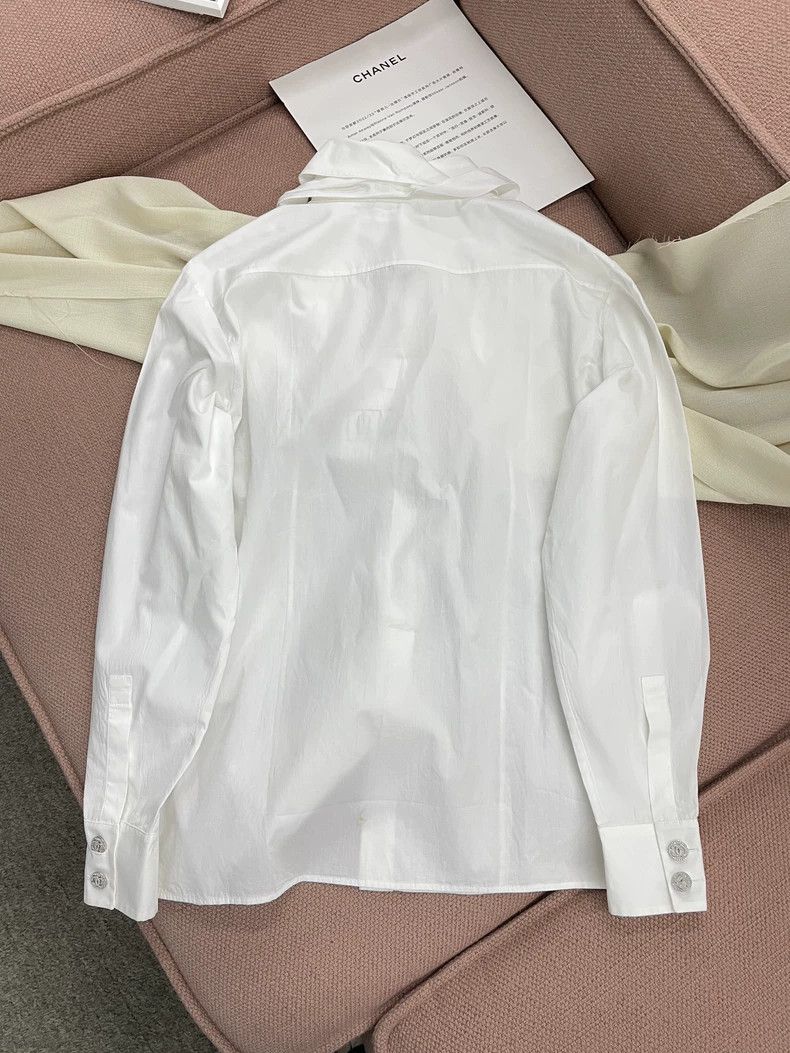 Chanel Chanel 21C White Bow Collar Shirt Size US M / EU 48-50 / 2 - 4 Thumbnail