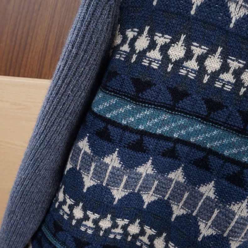 Loro Piana Loro Piana Men's Fair Isle Zip Sweater Size US L / EU 52-54 / 3 - 5 Thumbnail