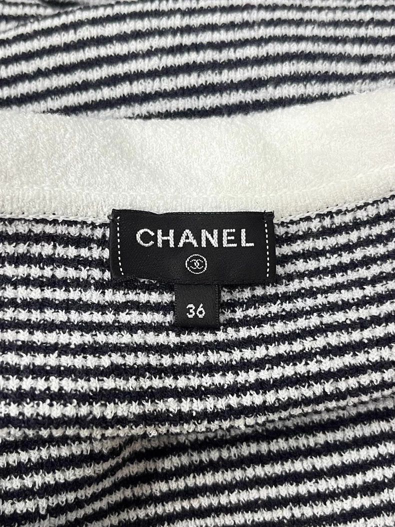 Chanel Chanel 23C Black and White Striped Dress Size US M / EU 48-50 / 2 - 5 Thumbnail