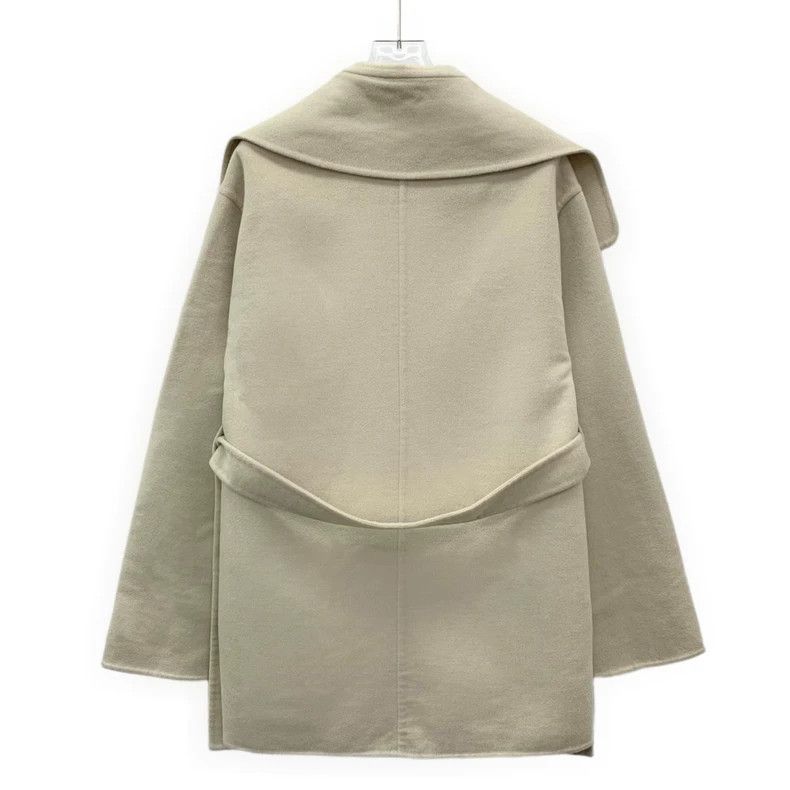 Hermes Hermes Oatmeal Cashmere Belted Coat Size US XXS / EU 40 - 2 Thumbnail