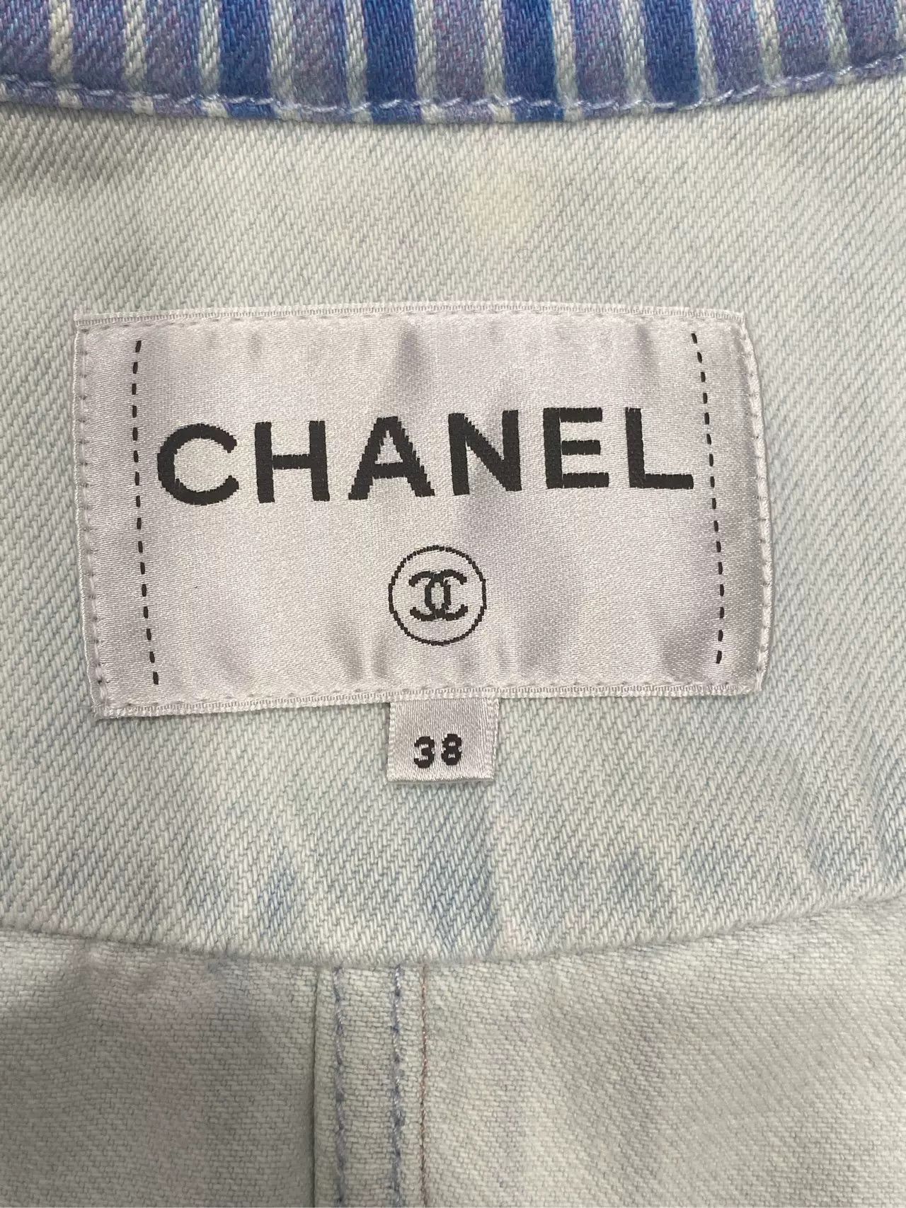 Chanel Chanel 2018 Waterfall Blue Denim Jacket Size US S / EU 44-46 / 1 - 5 Thumbnail