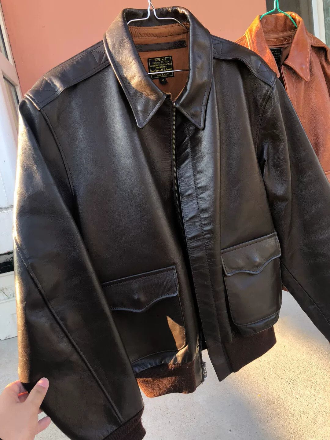 The Real McCoy's real mccoy a-2 leather jacket with print Size US L / EU 52-54 / 3 - 3 Thumbnail
