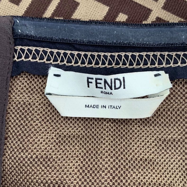 Fendi Fendi Brown Logo Print Cotton Dress Size M / US 6-8 / IT 42-44 - 6 Thumbnail