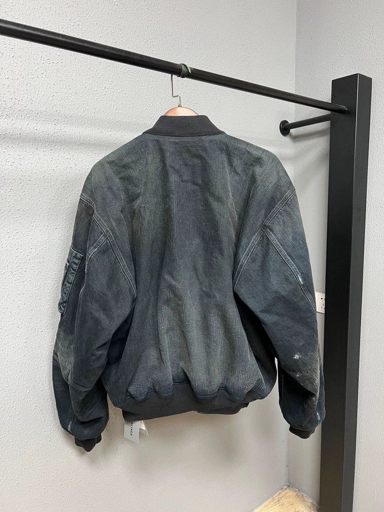 Balenciaga Balenciaga Distressed Denim Bomber Jacket Size US S / EU 44-46 / 1 - 2 Thumbnail