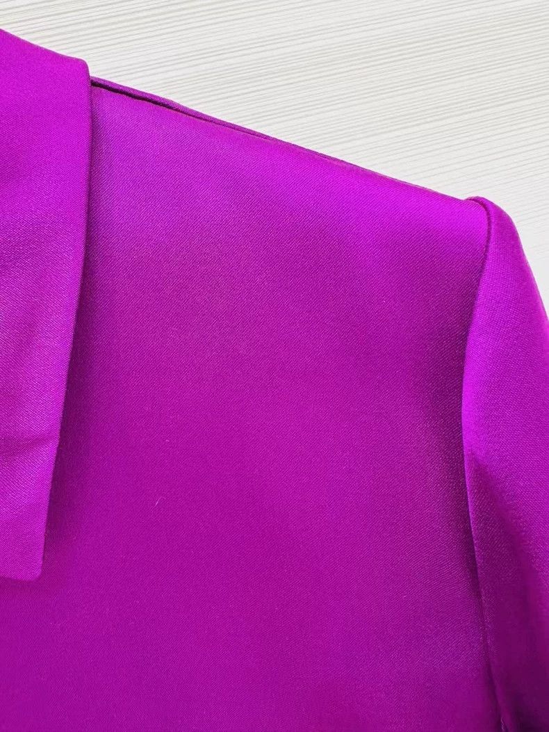 Chanel Chanel Purple Silk Gem Button Shirt Size US M / EU 48-50 / 2 - 3 Thumbnail