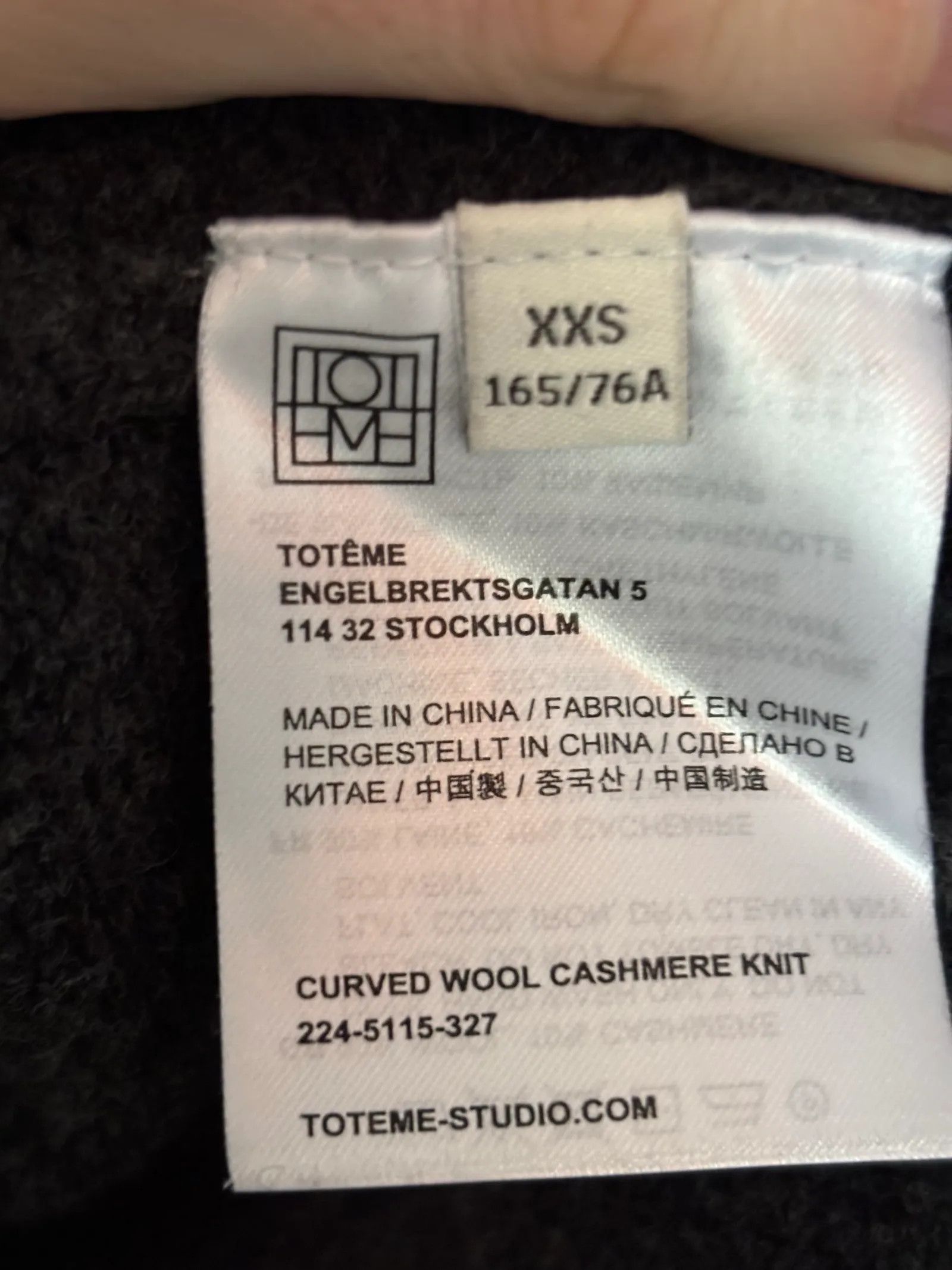 Toteme Toteme Curved Wool Cashmere Knit Sweater Size XXS / US 00 / IT 34 - 4 Thumbnail
