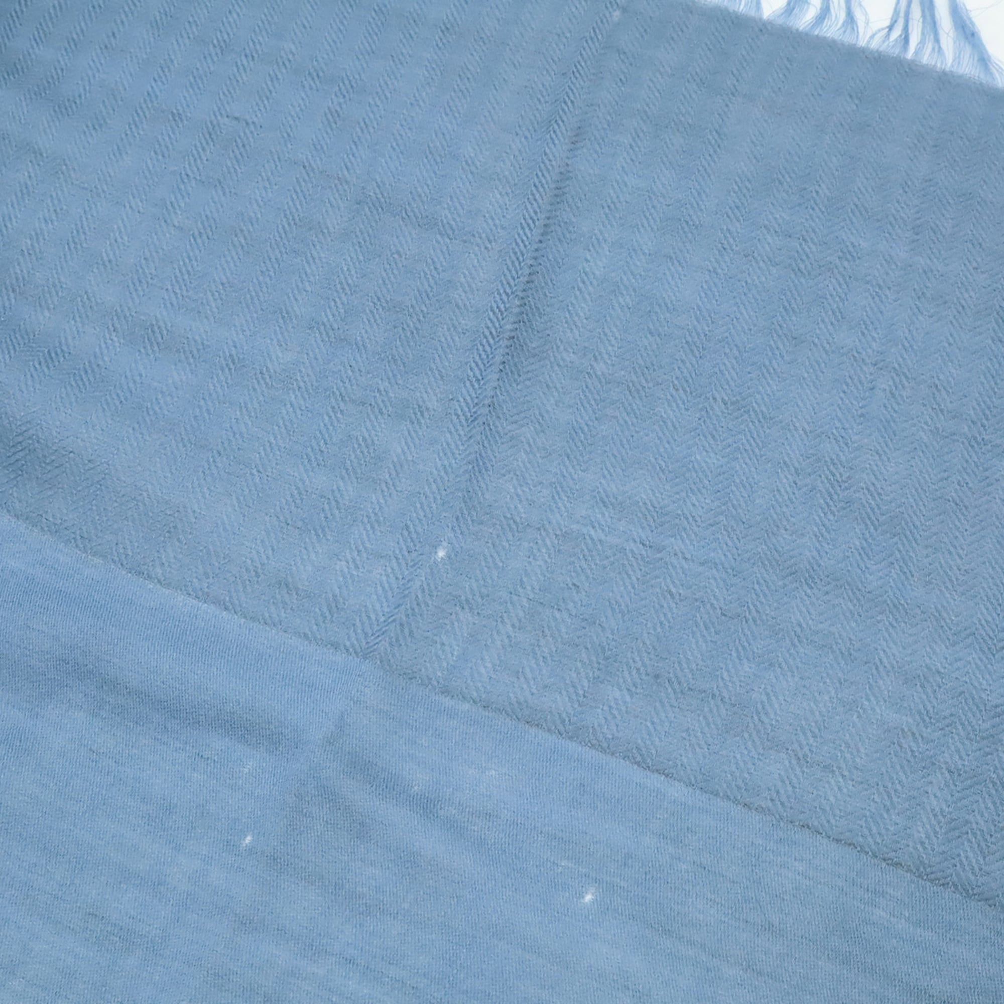 Hermes HERMES H Stole Shawl, Large, 80% Cashmere, 20% Wool, Dusty Blue Size ONE SIZE - 7 Thumbnail
