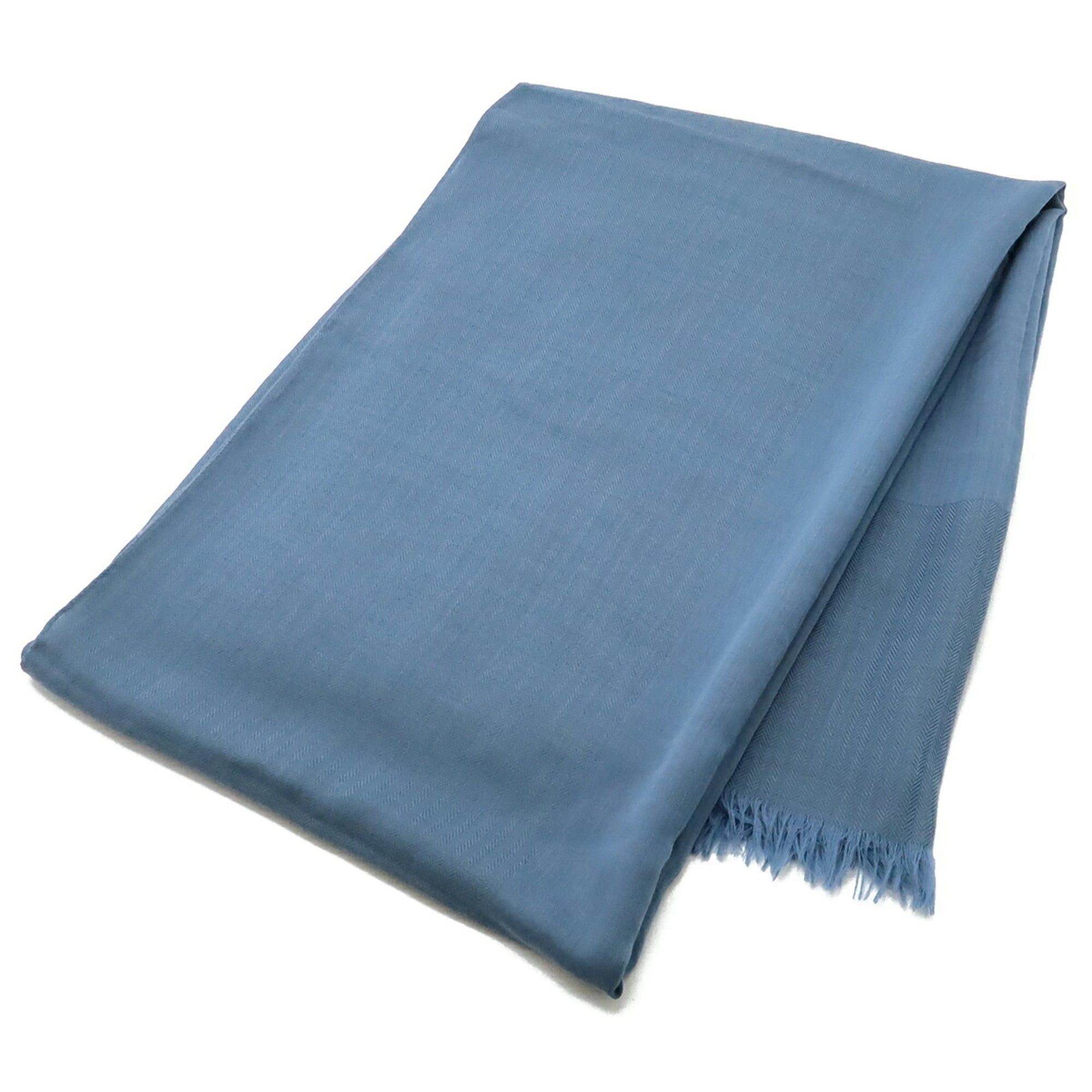 Hermes HERMES H Stole Shawl, Large, 80% Cashmere, 20% Wool, Dusty Blue Size ONE SIZE - 3 Thumbnail