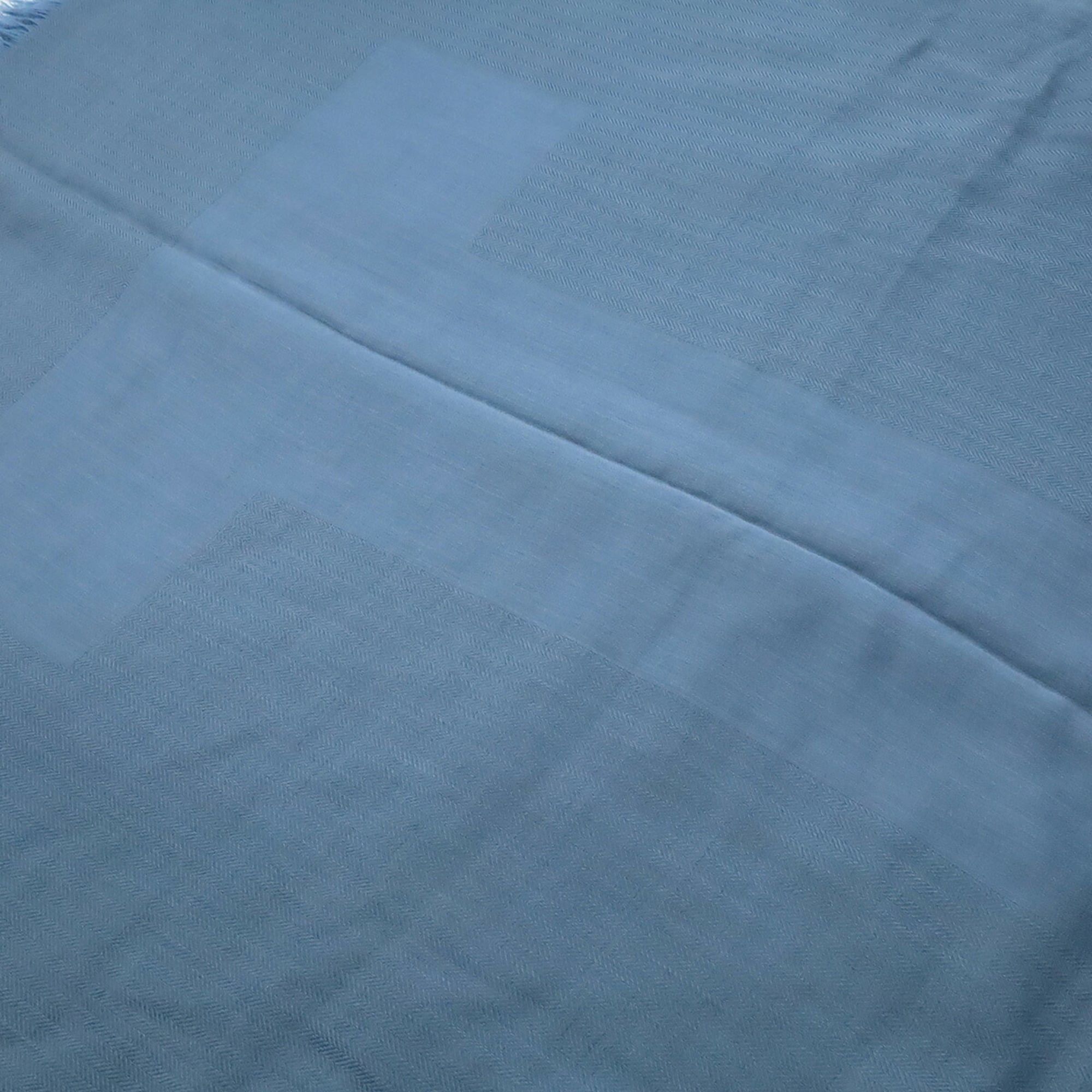 Hermes HERMES H Stole Shawl, Large, 80% Cashmere, 20% Wool, Dusty Blue Size ONE SIZE - 4 Thumbnail