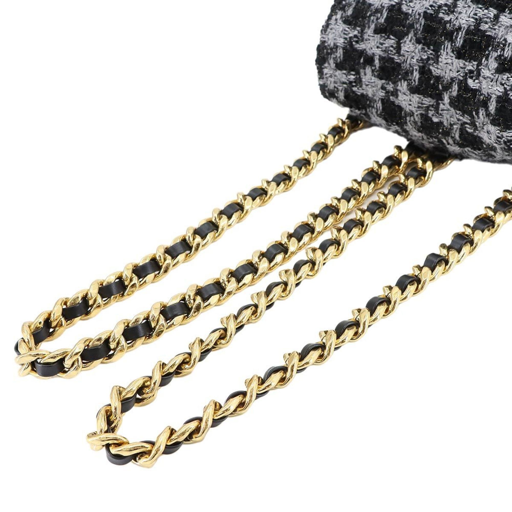 Chanel CHANEL Coco Mark Chain Backpack in Tweed, Leather, and Black/Gray Size ONE SIZE - 5 Thumbnail