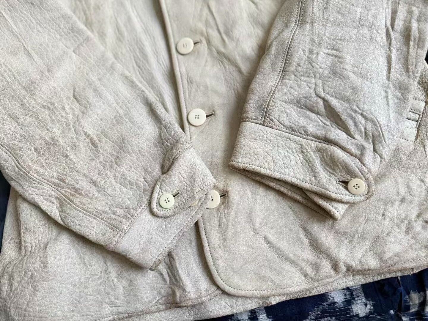 Visvim visvim eton jacket in distressed ivory leather Size US XL / EU 56 / 4 - 6 Thumbnail