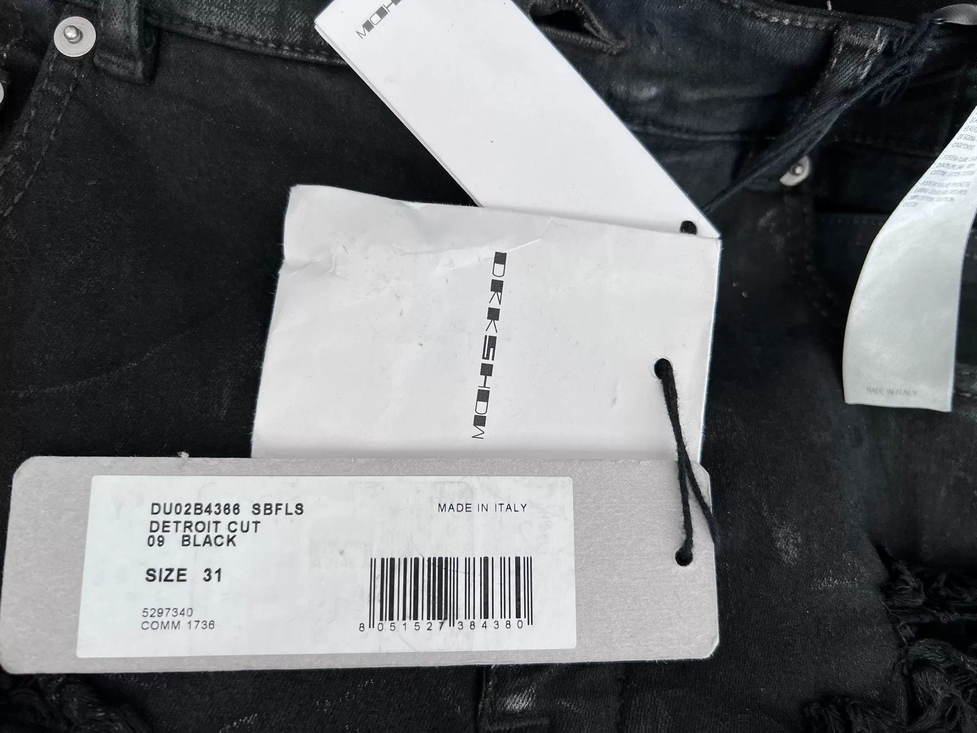 Rick Owens Drkshdw rick owens distressed black denim pants Size US 31 - 7 Thumbnail