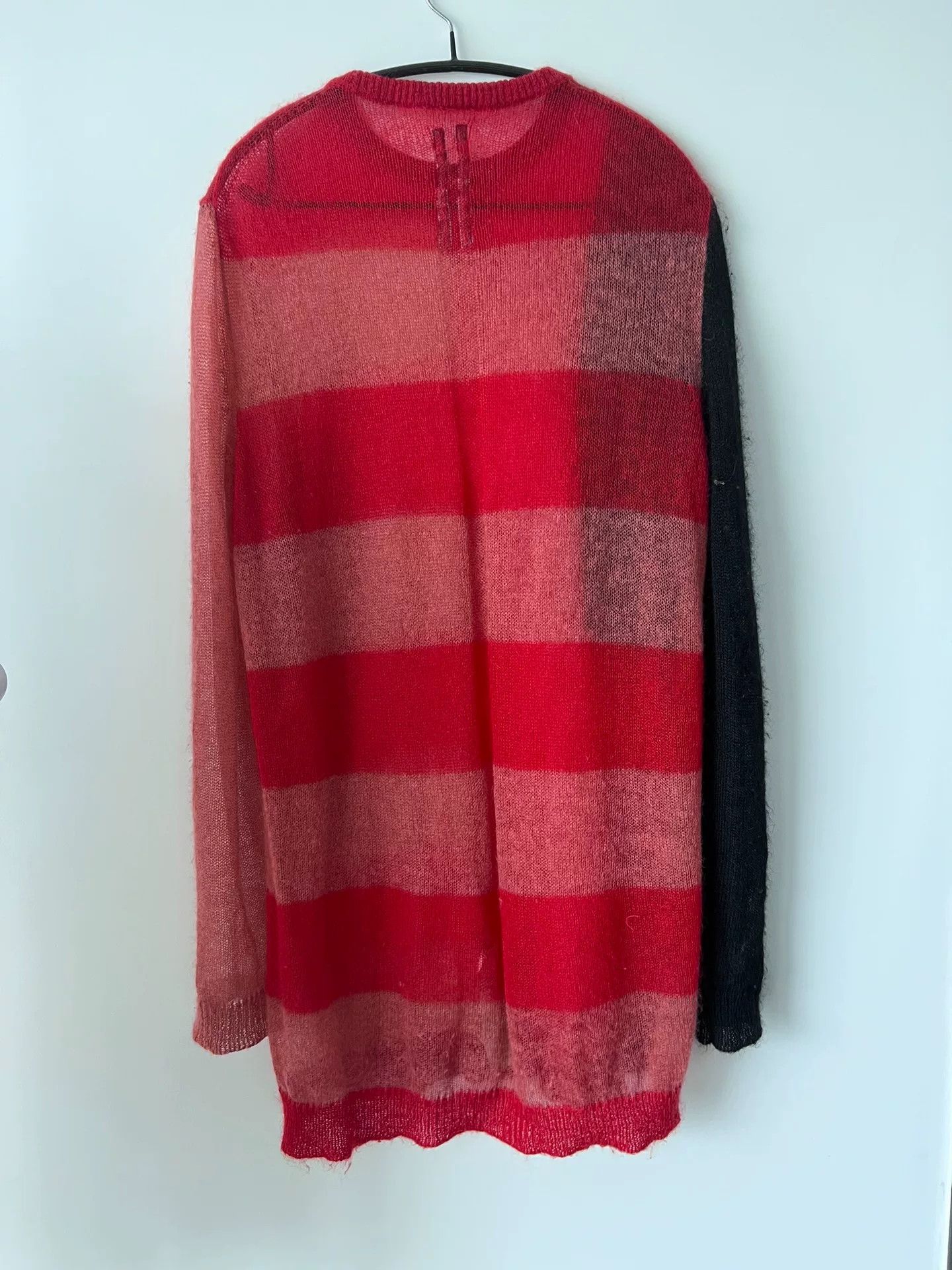 Rick Owens red patchwork mohair sweater Size ONE SIZE - 3 Thumbnail
