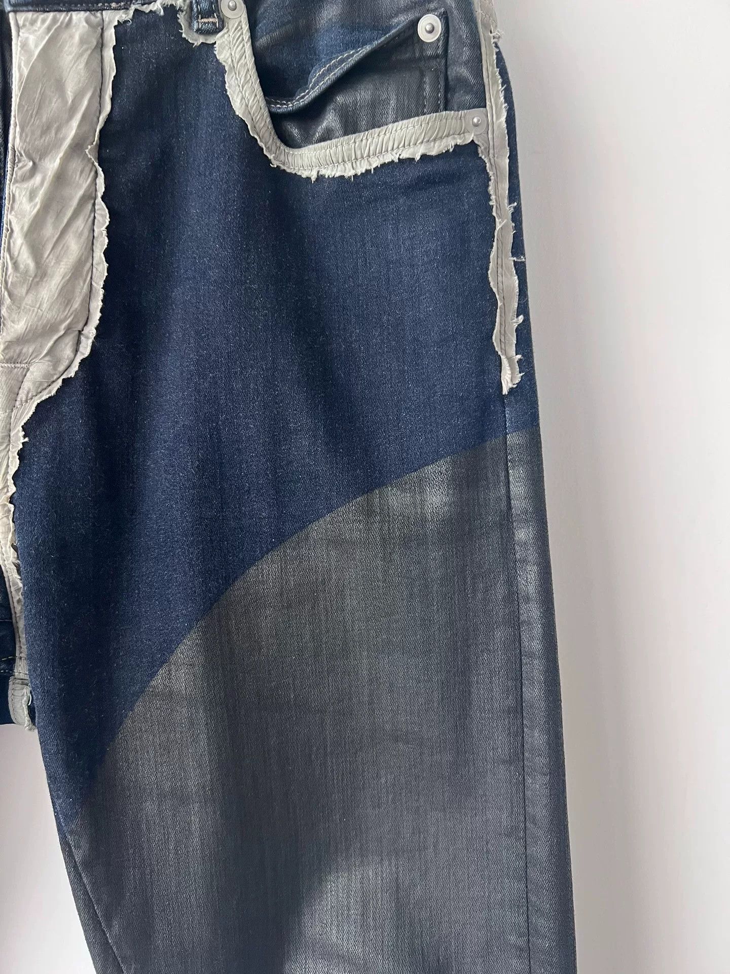 Rick Owens rick owens patchwork denim cropped pants Size US 31 - 2 Thumbnail