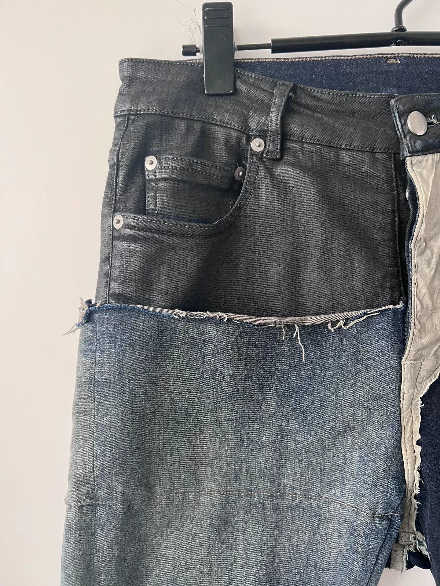 Rick Owens rick owens patchwork denim cropped pants Size US 31 - 3 Thumbnail