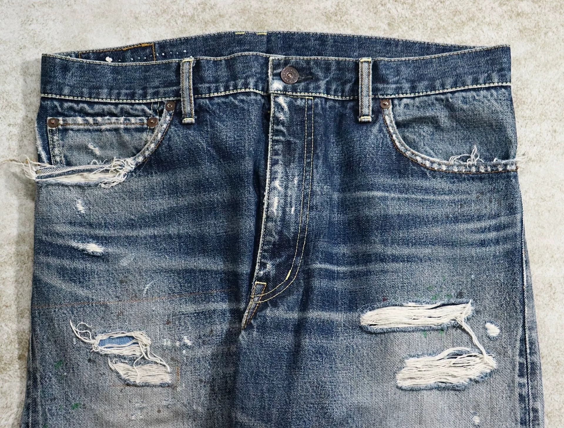 Visvim Visvim Journeyman Tacked Crash Denim Pants Size US 34 / EU 50 - 3 Thumbnail