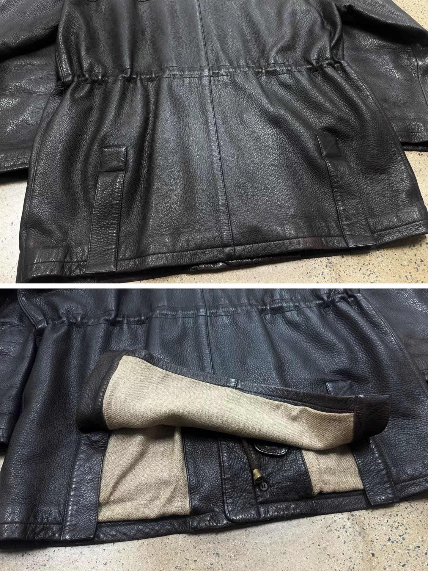 Loro Piana luxurious dark leather jacket with cashmere lining Size US L / EU 52-54 / 3 - 8 Thumbnail
