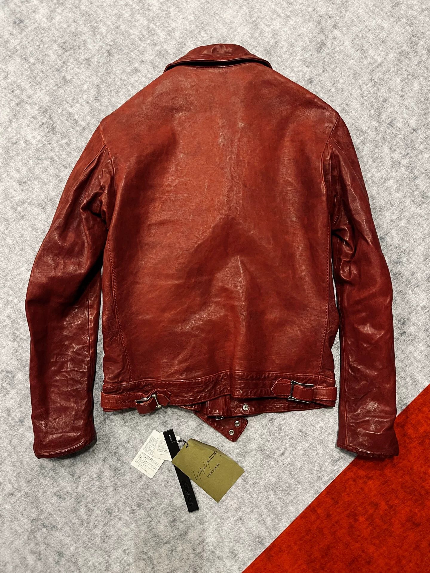 Yohji Yamamoto yohji yamamoto red leather biker jacket Size US M / EU 48-50 / 2 - 2 Thumbnail