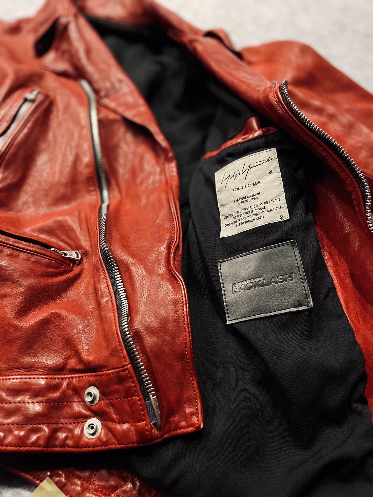 Yohji Yamamoto yohji yamamoto red leather biker jacket Size US M / EU 48-50 / 2 - 6 Thumbnail
