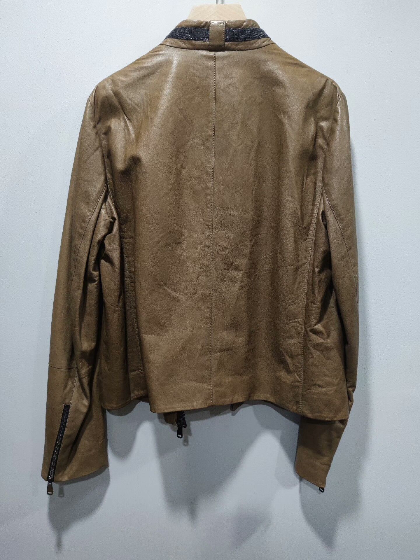Brunello Cucinelli Brunello Cucinelli Beaded Leather Jacket Size US L / EU 52-54 / 3 - 2 Thumbnail