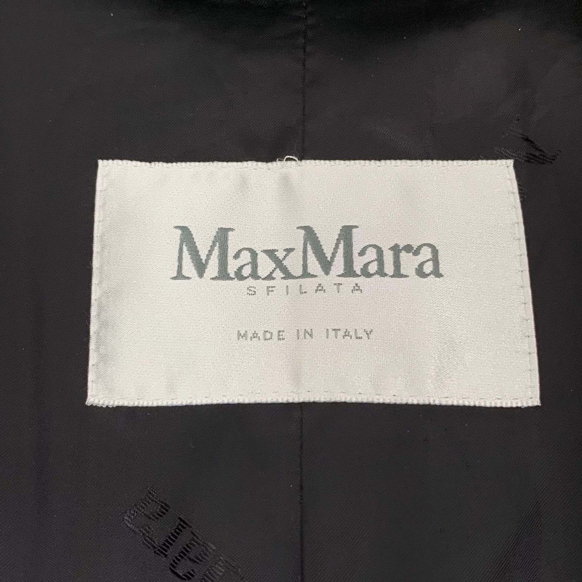 Max Mara black long coat with fringed collar Size US M / EU 48-50 / 2 - 6 Thumbnail