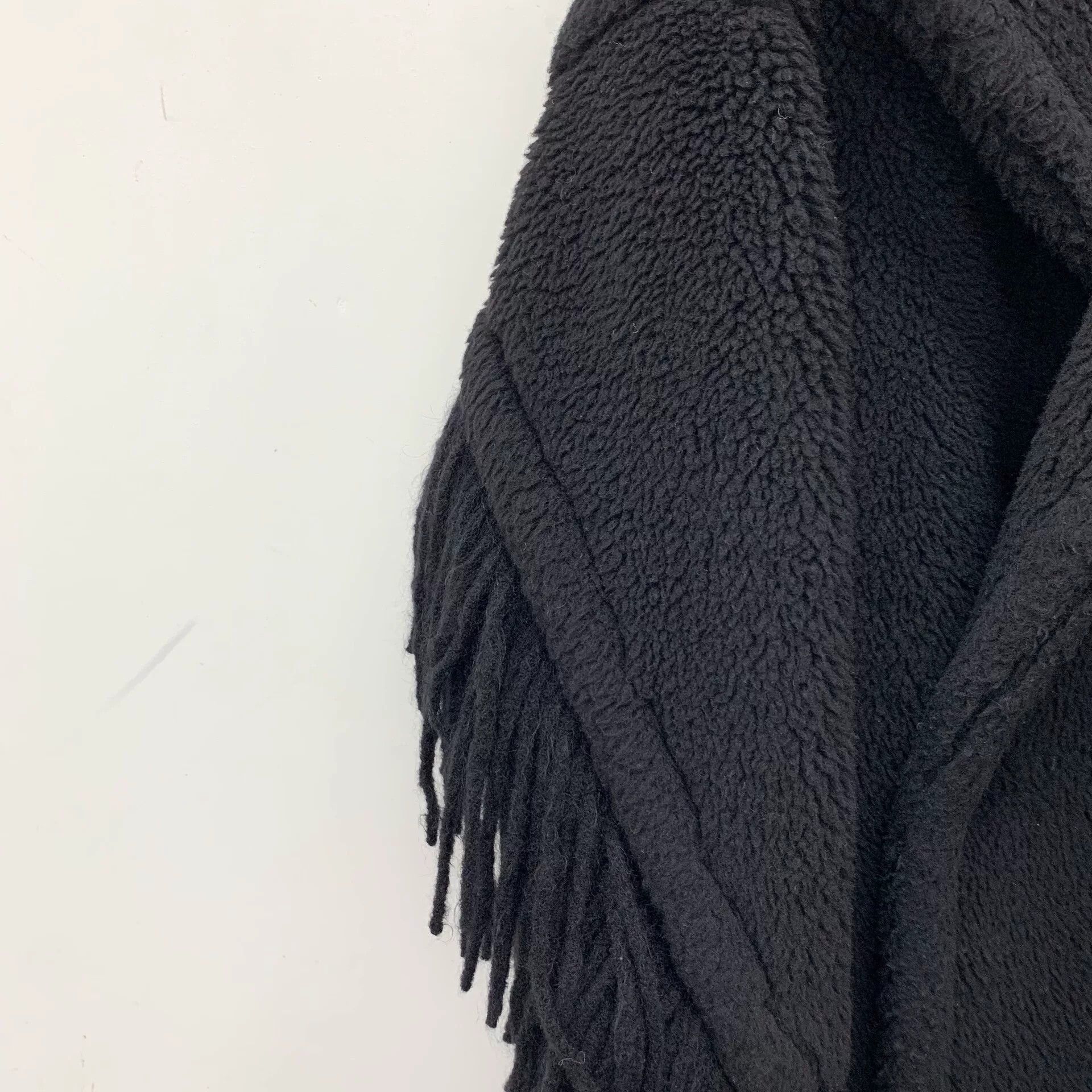 Max Mara black long coat with fringed collar Size US M / EU 48-50 / 2 - 4 Thumbnail