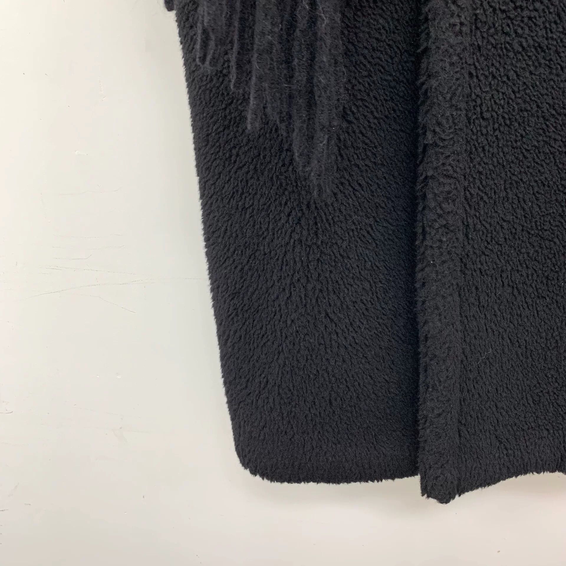 Max Mara black long coat with fringed collar Size US M / EU 48-50 / 2 - 5 Thumbnail