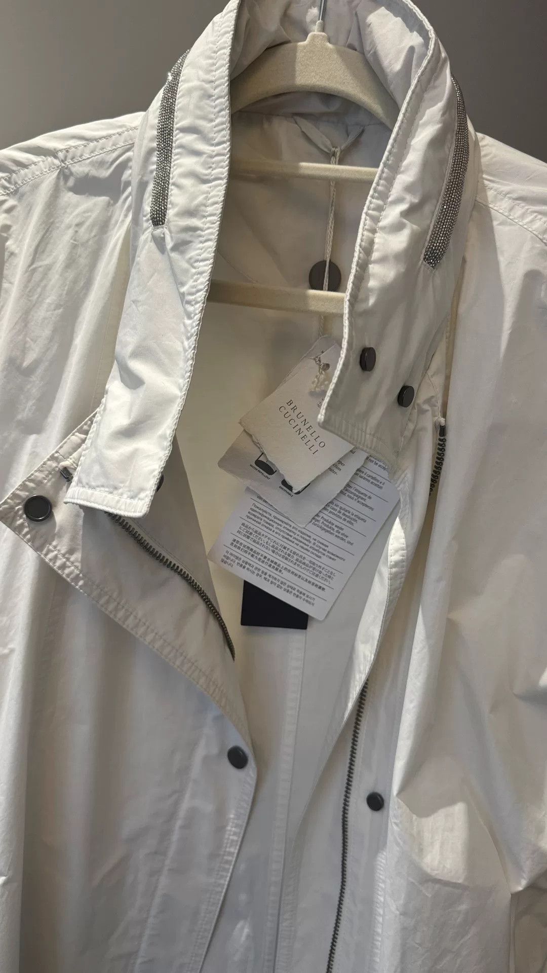 Brunello Cucinelli Brunello Cucinelli White Long Trench Coat Size US M / EU 48-50 / 2 - 2 Thumbnail