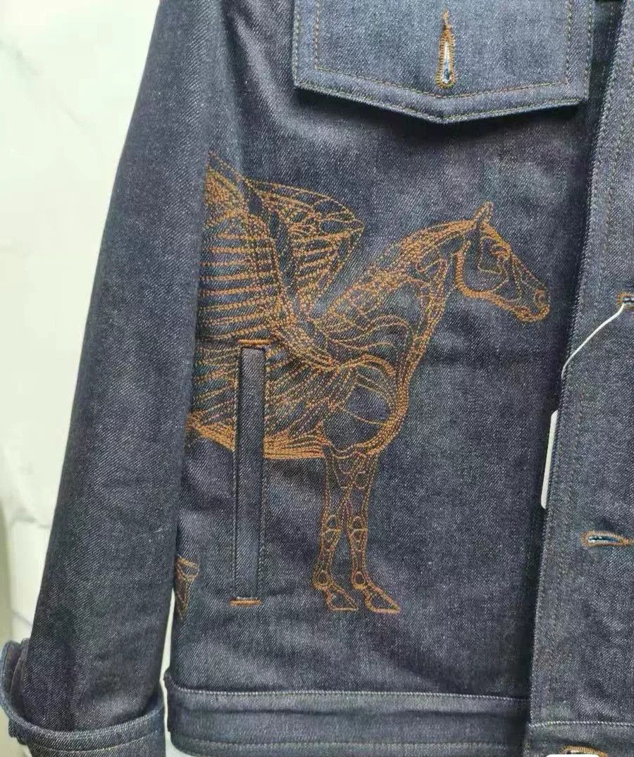Hermes Hermes 23SS Pegasus Denim Jacket Size US L / EU 52-54 / 3 - 3 Thumbnail