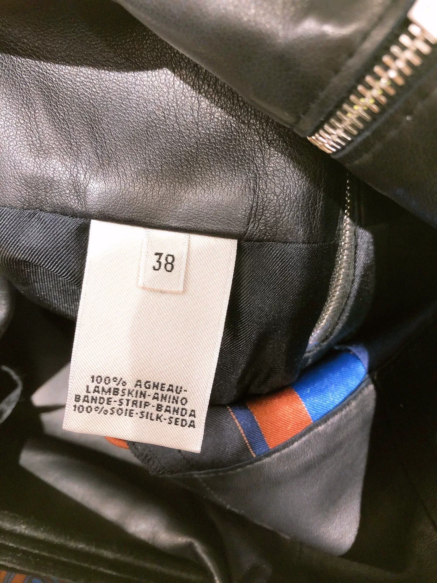 Hermes Hermes Black Leather Silk Pleated Skirt Size US 38 / EU 54 - 8 Thumbnail