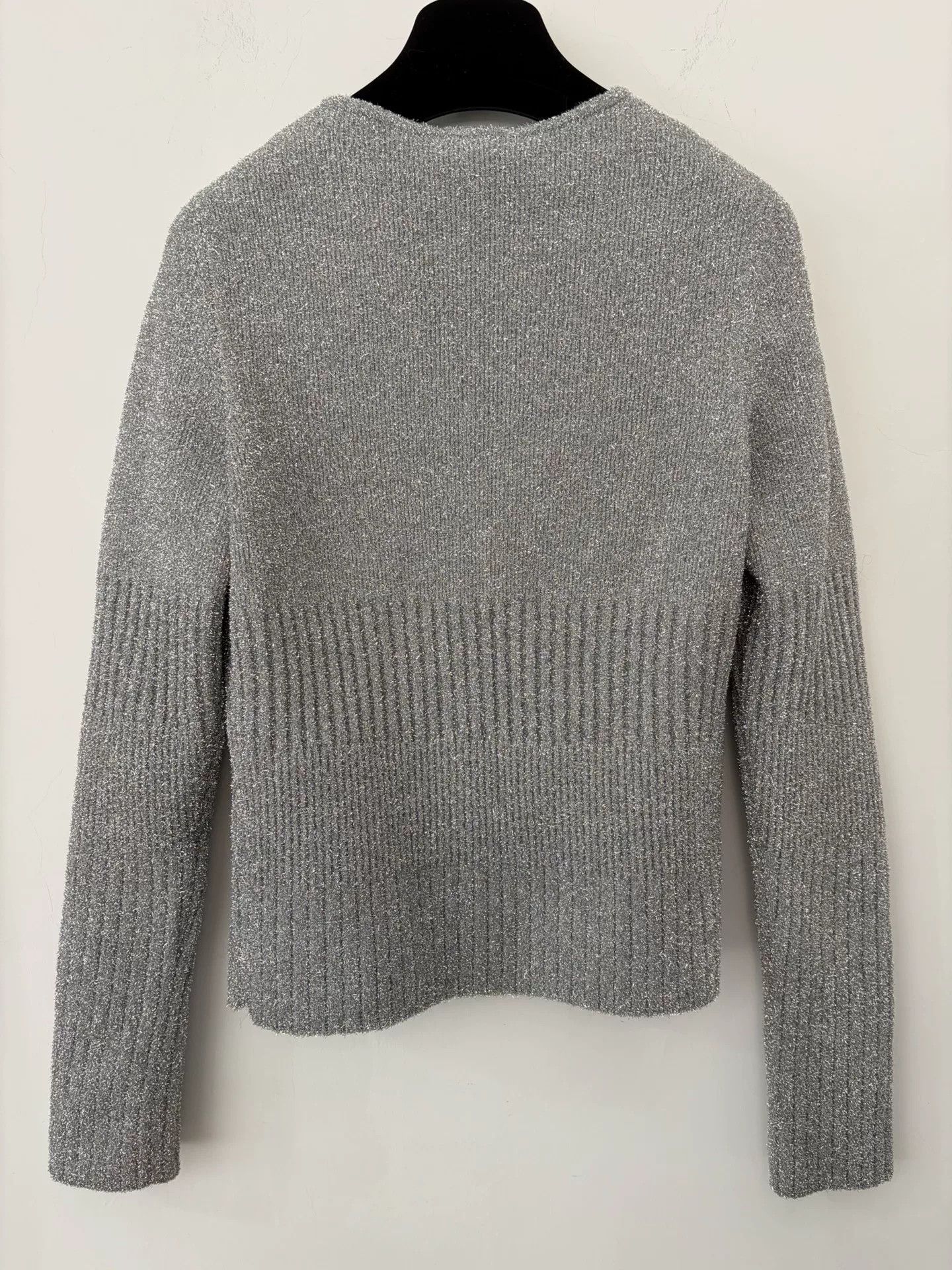 Chanel Chanel 22A Silver Knit Cardigan Coat Size US S / EU 44-46 / 1 - 2 Thumbnail