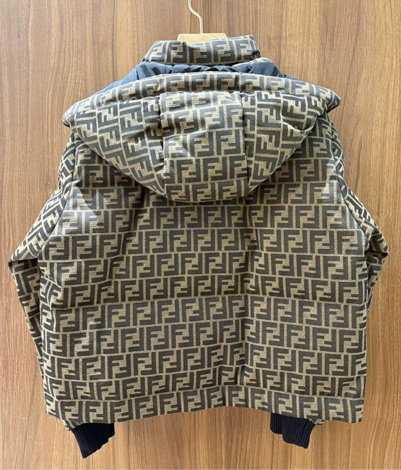 Fendi FENDI Brown Logo Hooded Down Jacket Size US S / EU 44-46 / 1 - 2 Thumbnail
