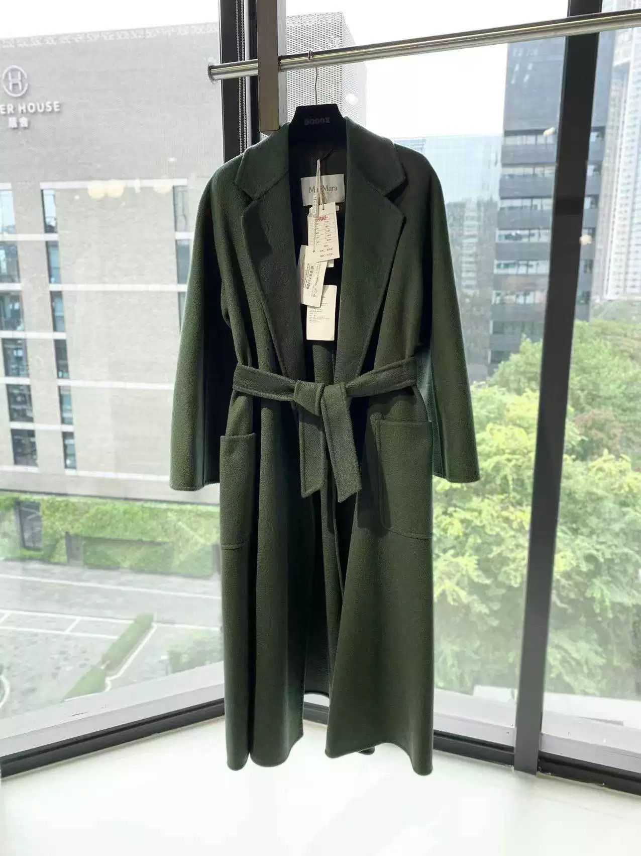 Max Mara MaxMara Labbro Green Cashmere Coat Size US M / EU 48-50 / 2 - 2 Thumbnail