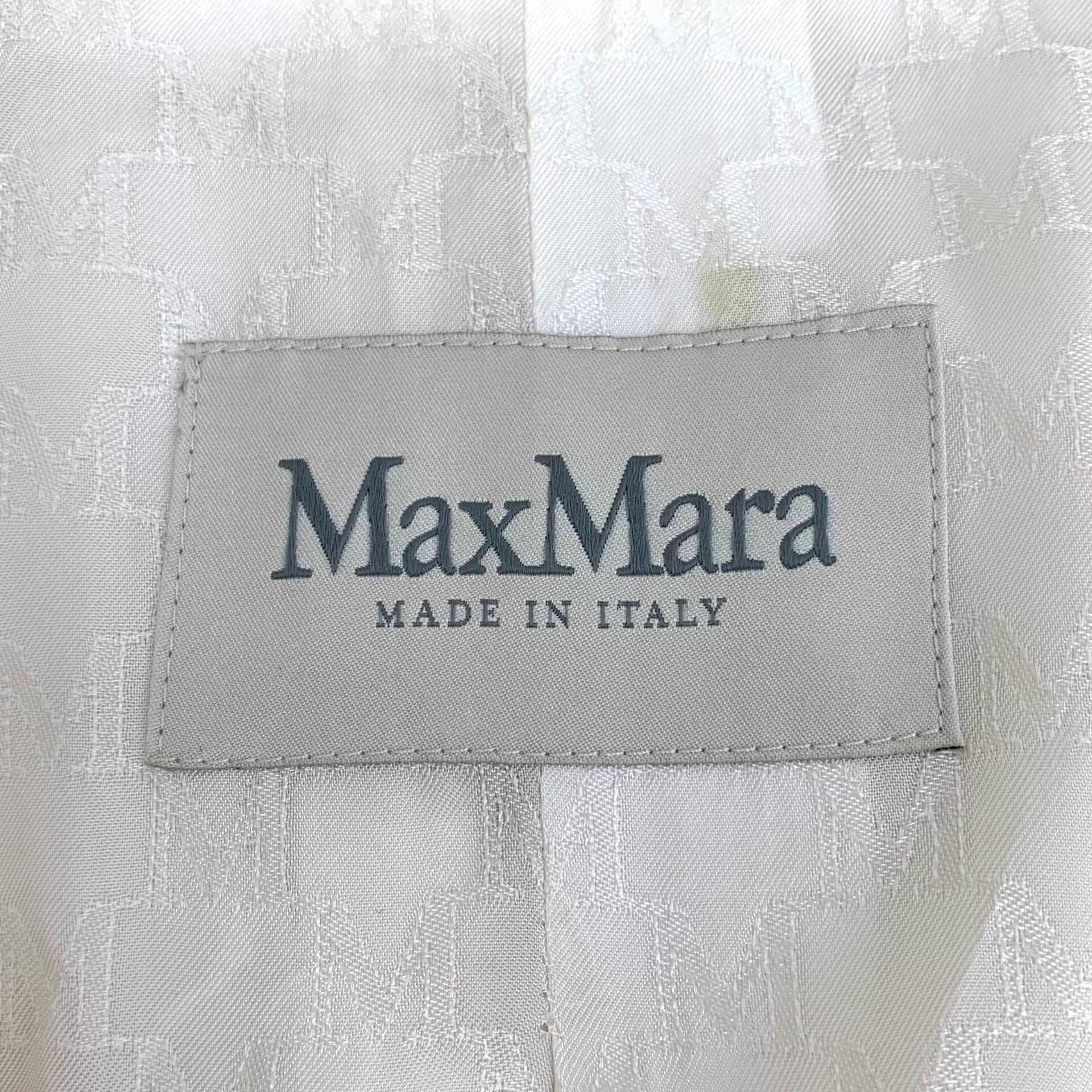 Max Mara maxmara white wool belted coat 101801 Size US XS / EU 42 / 0 - 6 Thumbnail