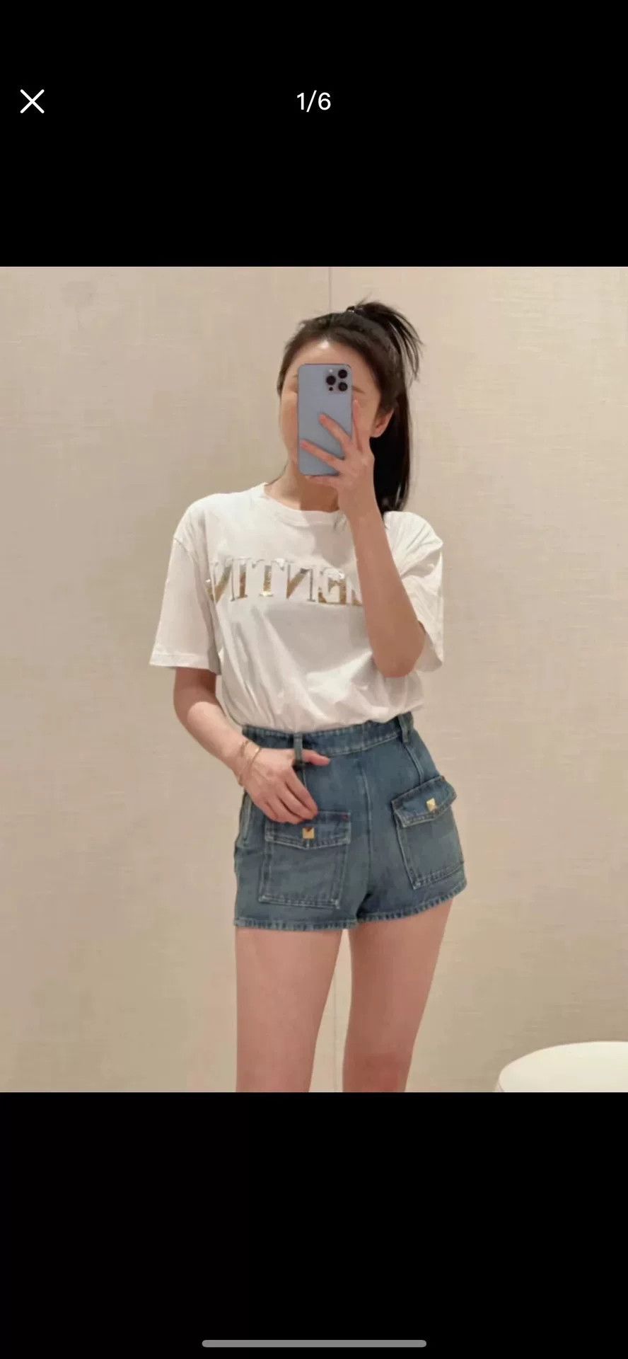 Valentino Valentino White Logo Sequin Short Sleeve Size US XXS / EU 40 - 5 Thumbnail