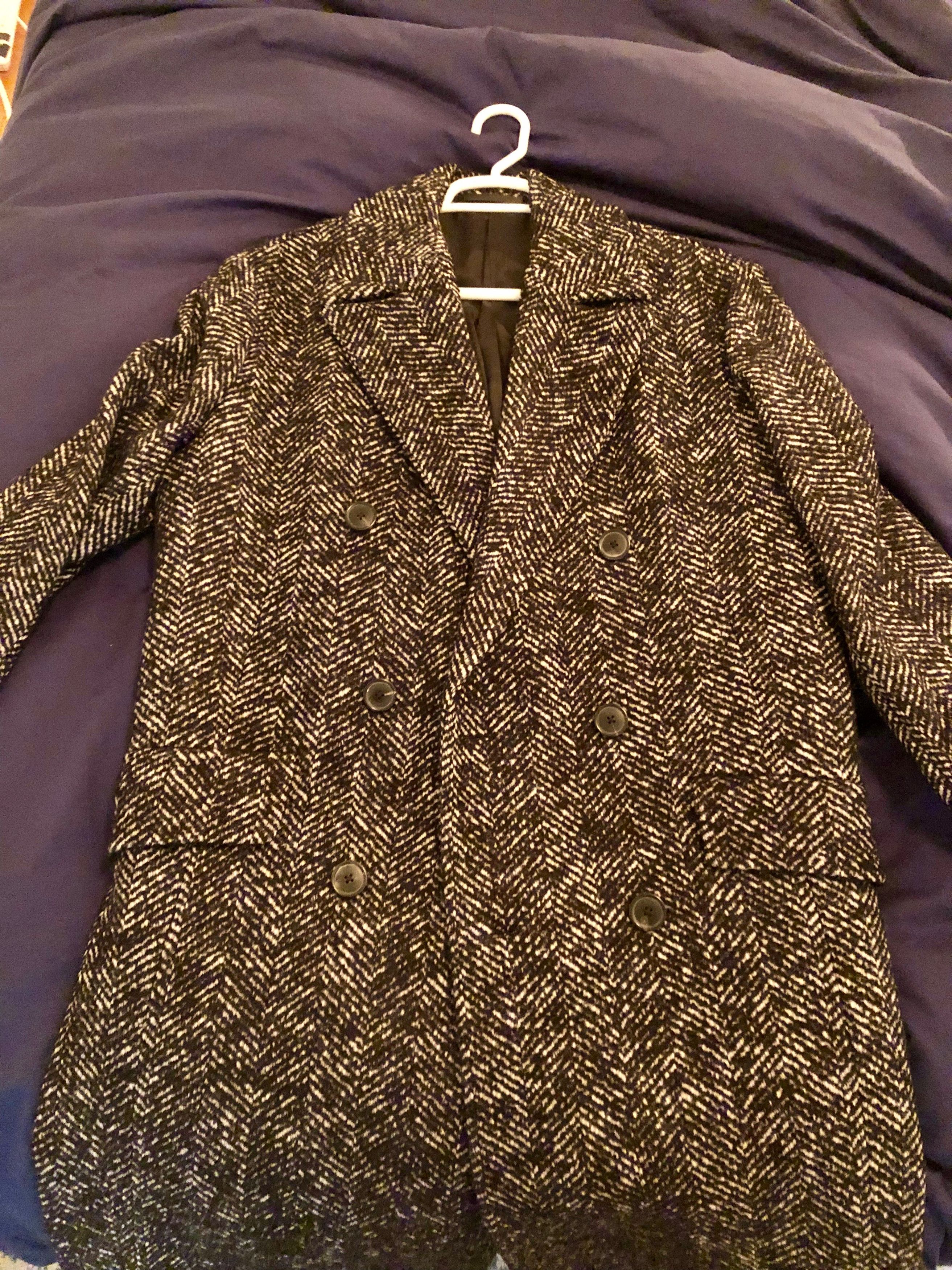 Theory Herringbone Double Breasted Coat Size US M / EU 48-50 / 2 - 2 Preview