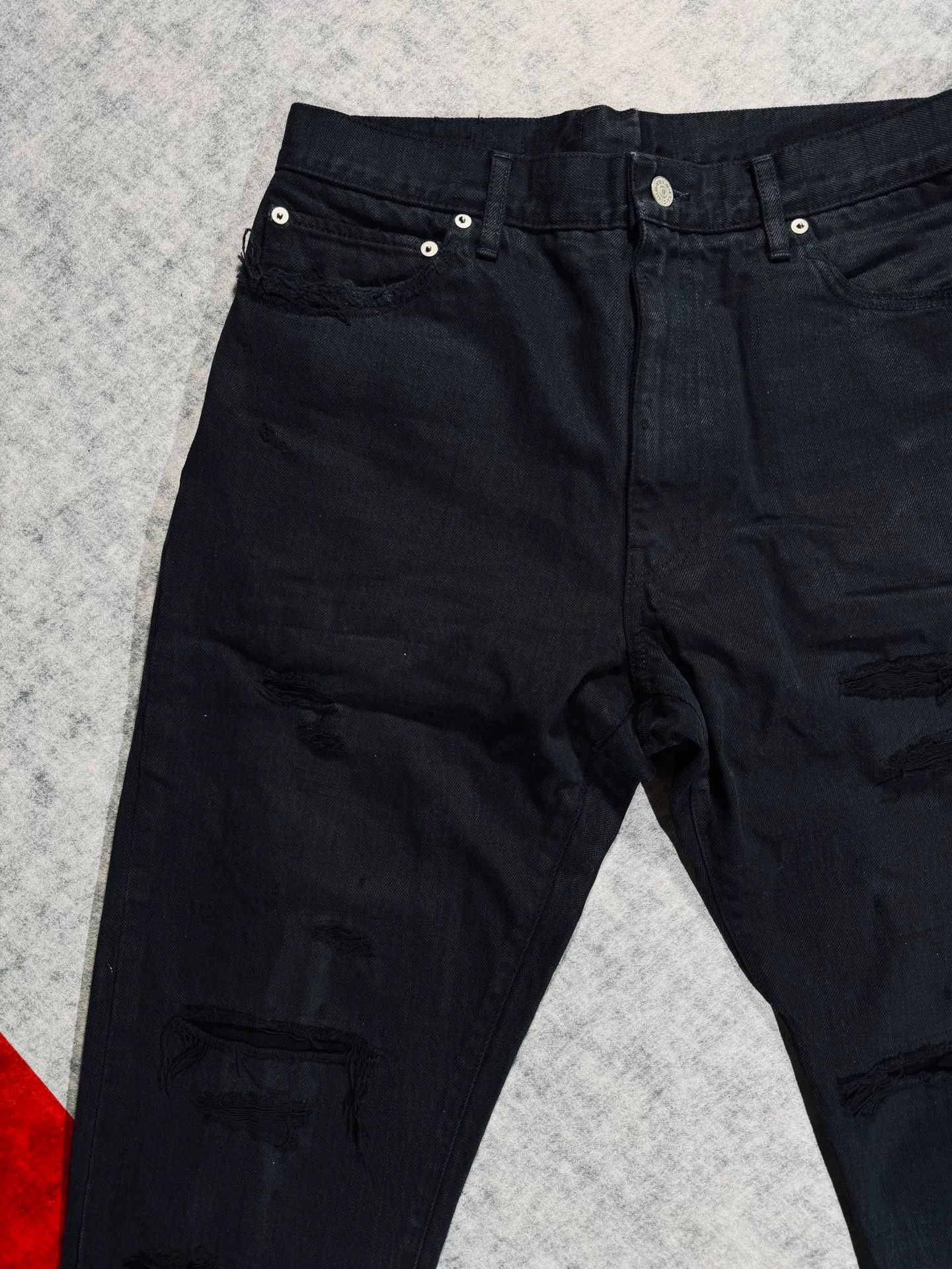 Visvim visvim journeyman black tacked crash jeans Size US 26 / EU 42 - 3 Thumbnail