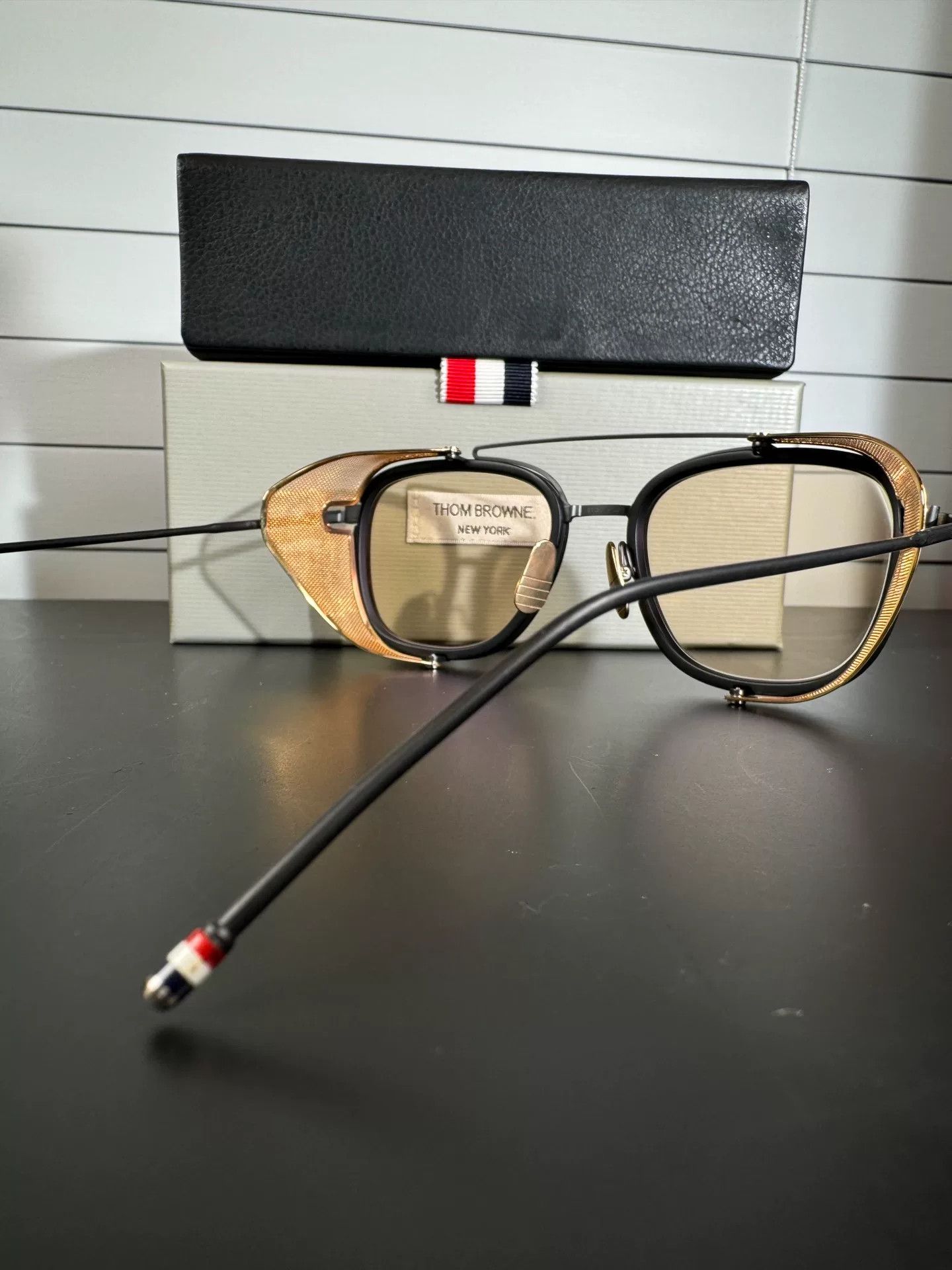Thom Browne thom browne tb-808 sunglasses with gold accents Size ONE SIZE - 4 Thumbnail