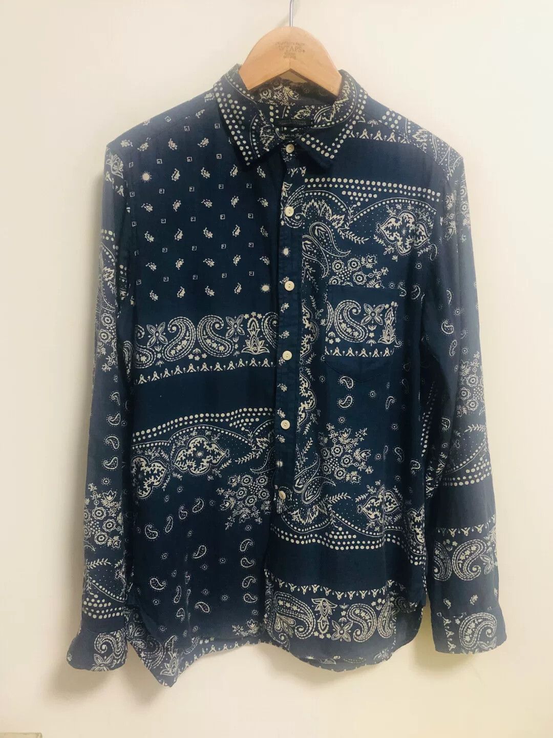 Sunny Sports vintage indigo paisley print shirt Size US S / EU 44-46 / 1 - 2 Thumbnail
