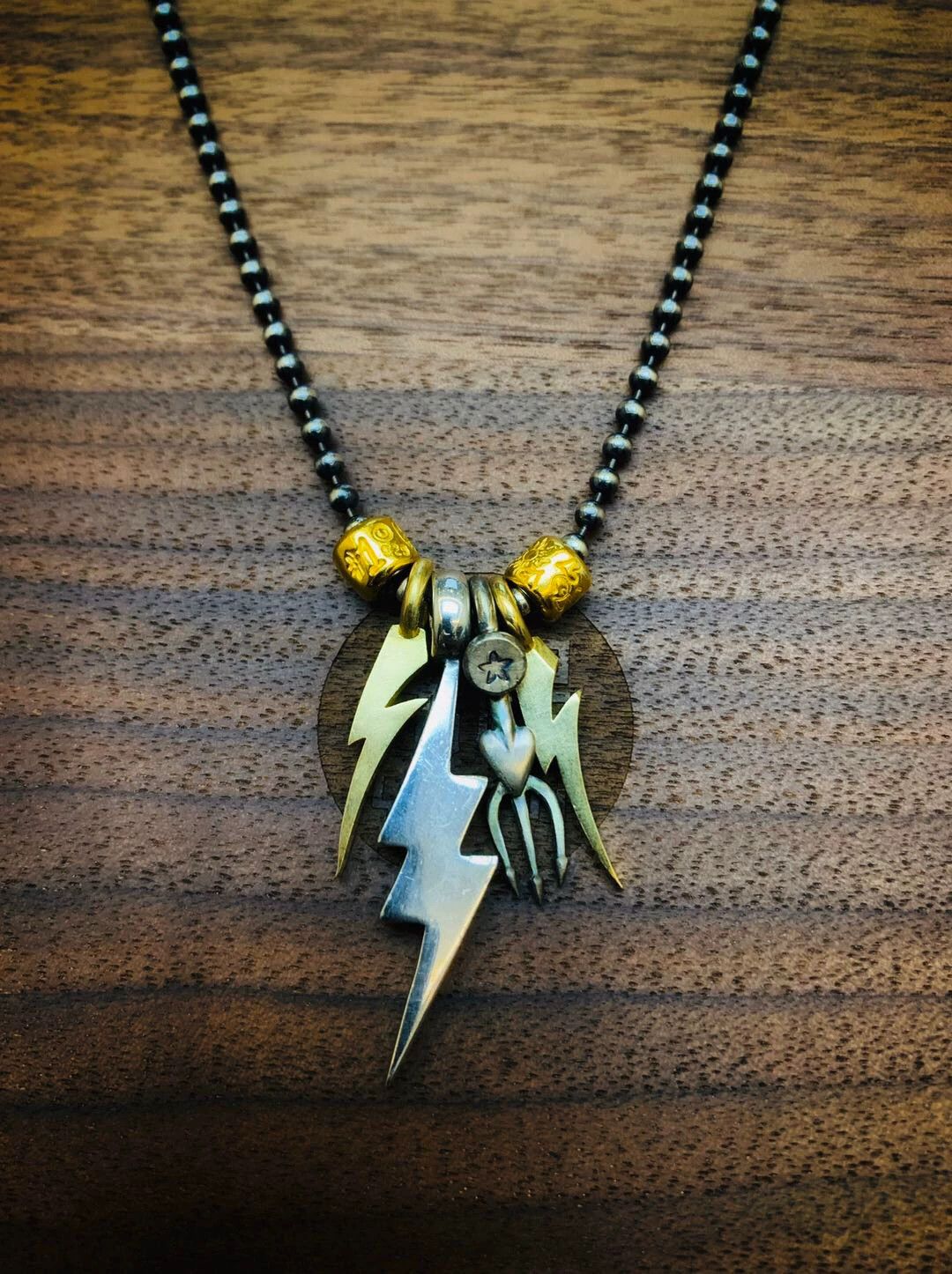 Bill Wall Leather bill wall leather gold bead necklace Size ONE SIZE - 4 Thumbnail