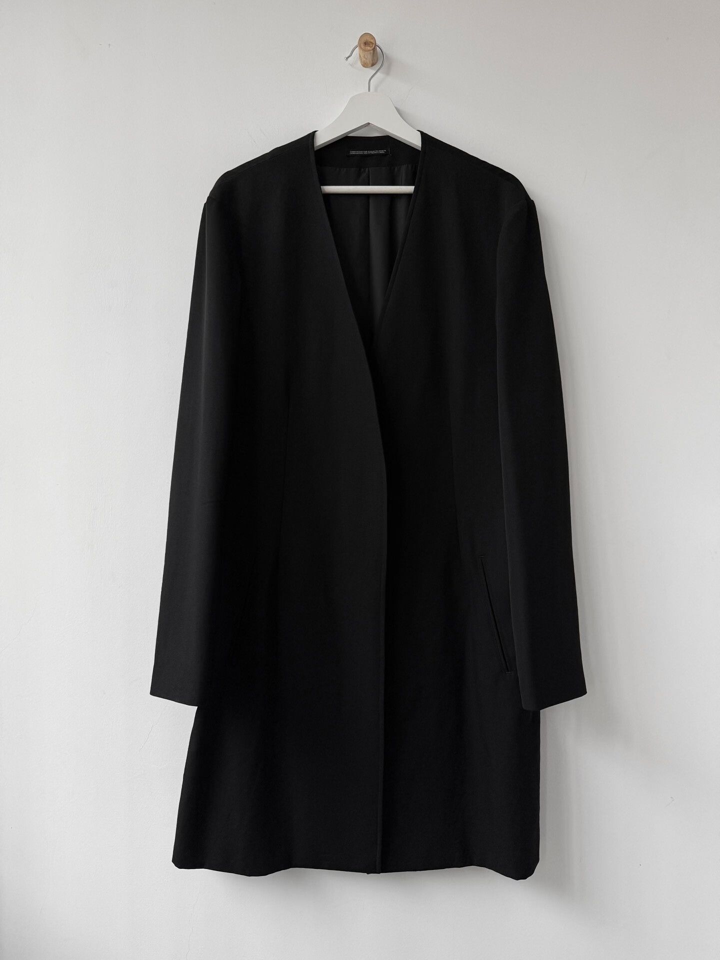 Yohji Yamamoto minimalist black wool coat by yohji yamamoto Size US M / EU 48-50 / 2 - 2 Thumbnail