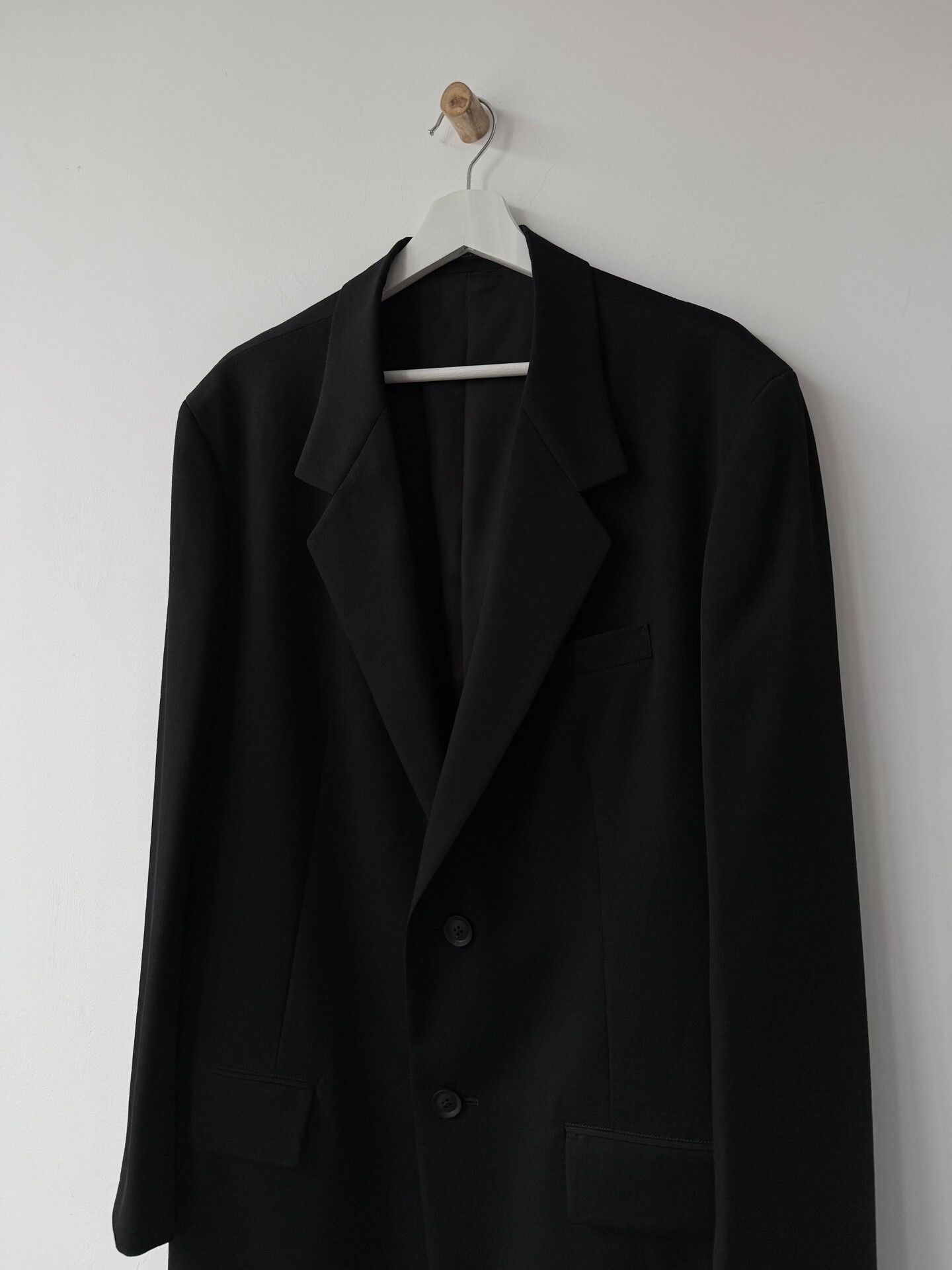 Yohji Yamamoto Yohji Yamamoto Black Wool Suit Jacket Size US L / EU 52-54 / 3 - 3 Thumbnail