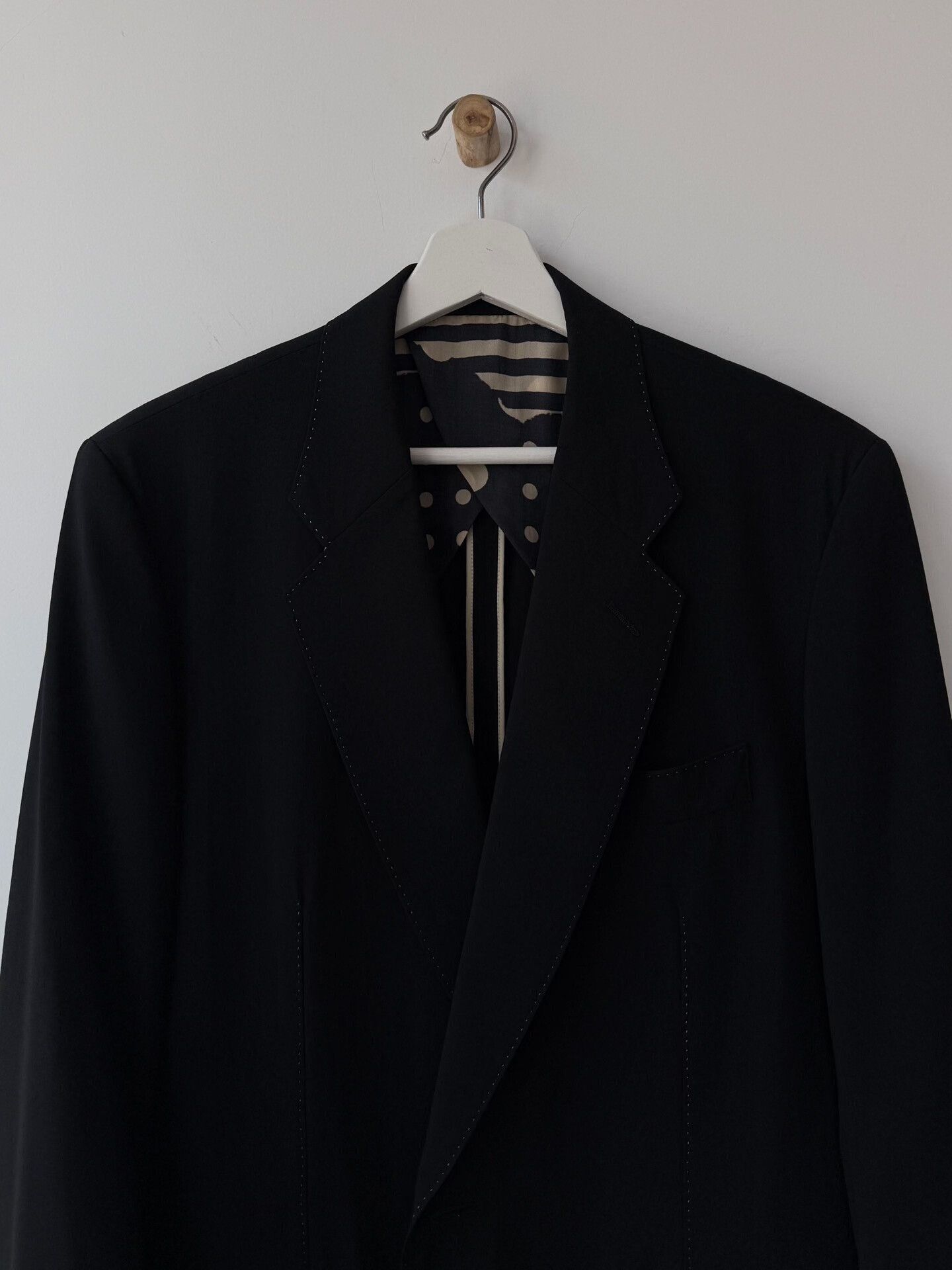 Yohji Yamamoto Yohji Yamamoto Black Wool Suit Jacket Size US M / EU 48-50 / 2 - 2 Thumbnail