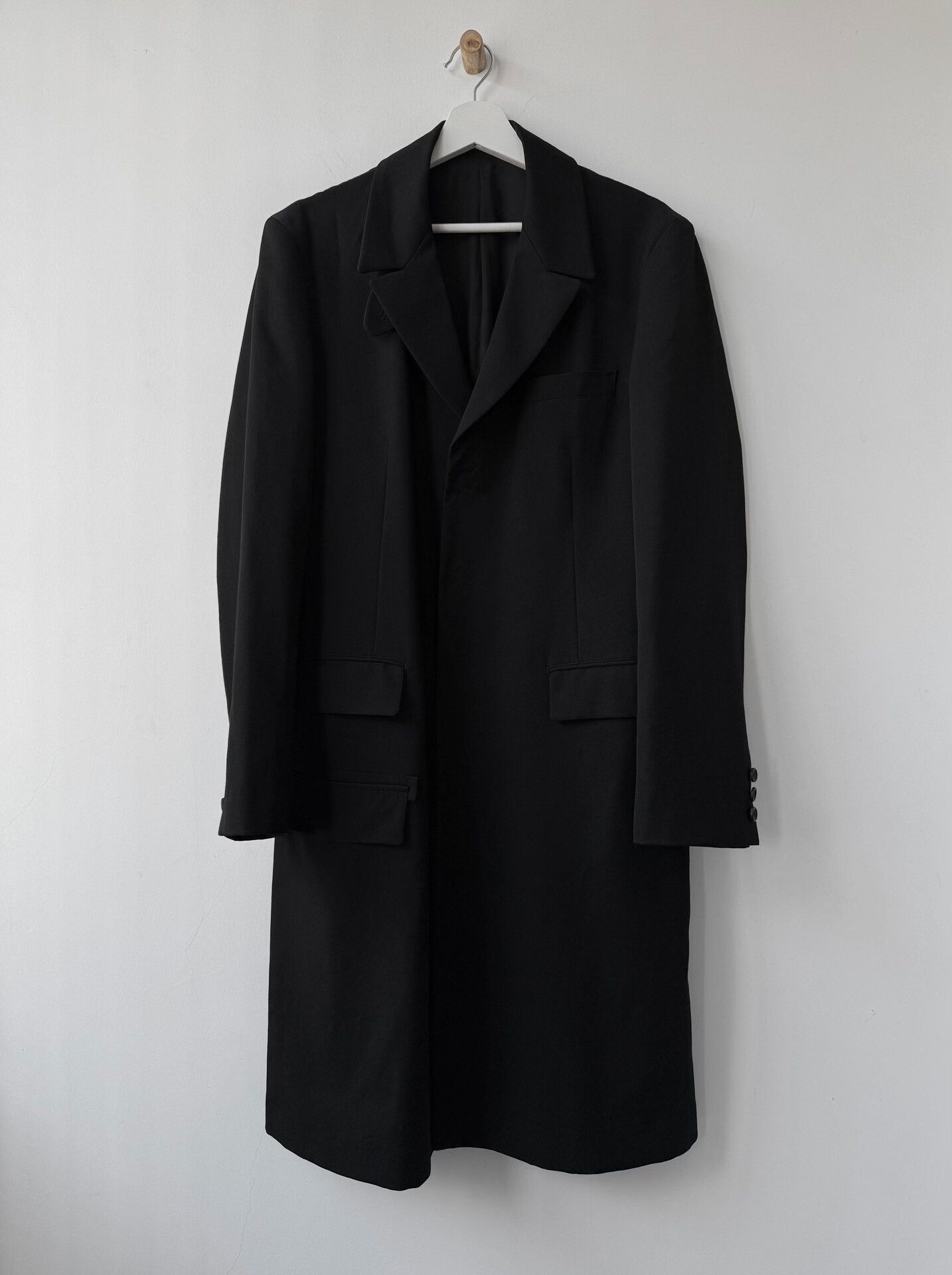 Yohji Yamamoto yohji yamamoto black wool coat Size US M / EU 48-50 / 2 - 2 Thumbnail
