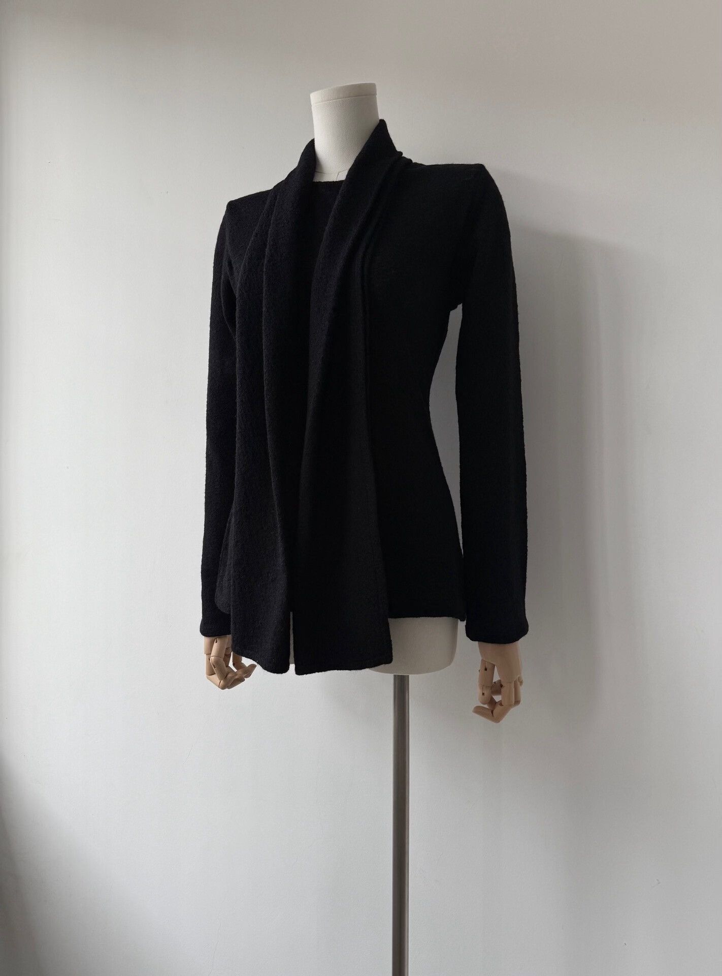 Yohji Yamamoto Yohji Yamamoto Noir Wool Top with Draped Collar Size M / US 6-8 / IT 42-44 - 2 Thumbnail