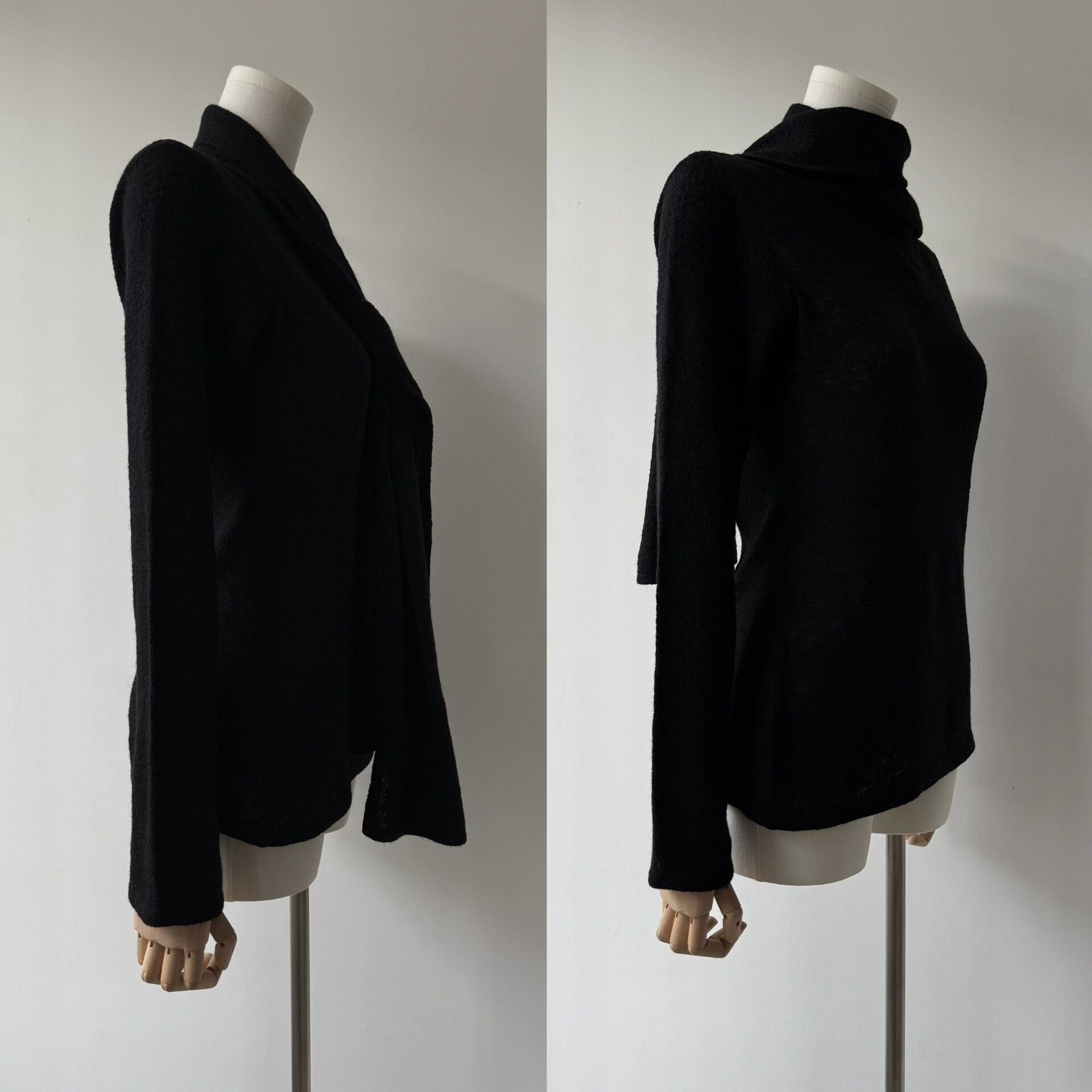 Yohji Yamamoto Yohji Yamamoto Noir Wool Top with Draped Collar Size M / US 6-8 / IT 42-44 - 6 Thumbnail