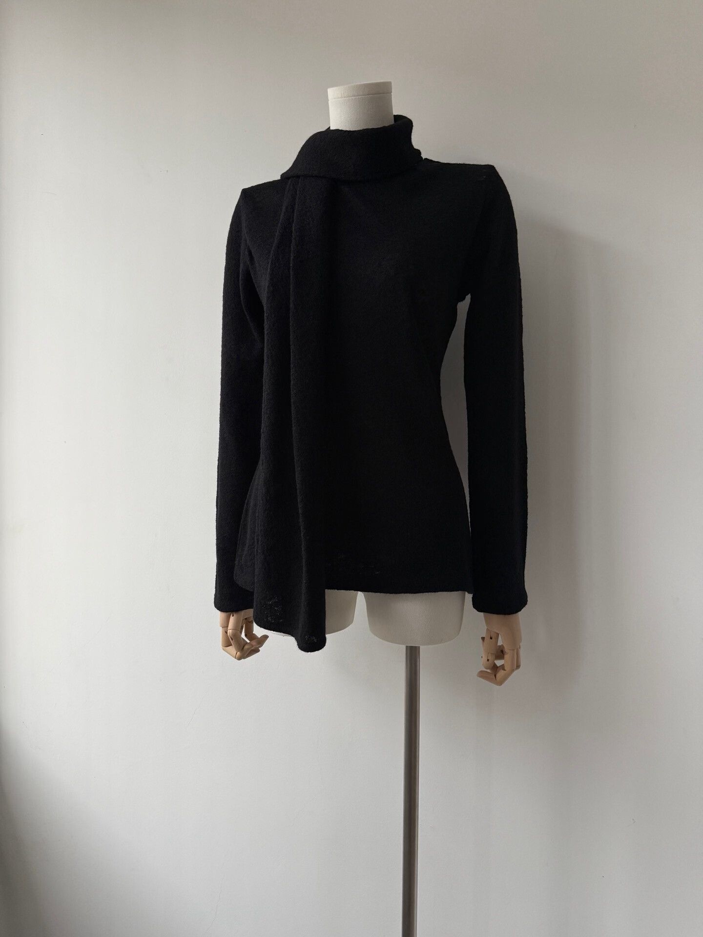 Yohji Yamamoto Yohji Yamamoto Noir Wool Top with Draped Collar Size M / US 6-8 / IT 42-44 - 3 Thumbnail