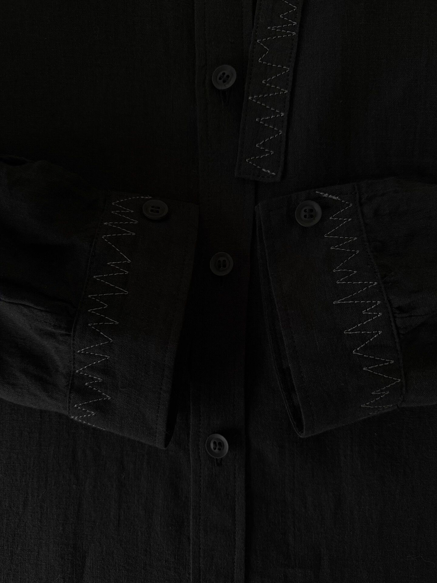 Yohji Yamamoto Yohji Yamamoto Black Linen Shirt Size US L / EU 52-54 / 3 - 4 Thumbnail