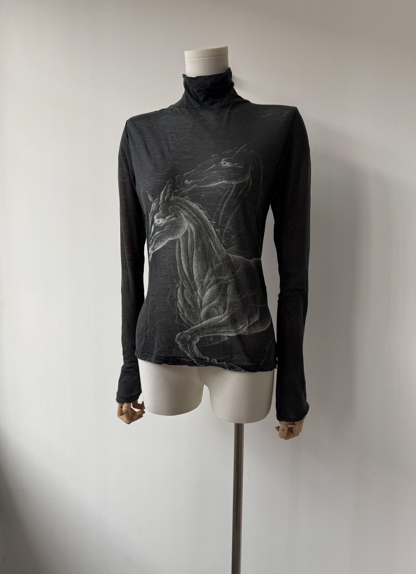 Yohji Yamamoto Yohji Yamamoto Black Graphic Long Sleeve Top Size M / US 6-8 / IT 42-44 - 3 Thumbnail